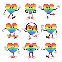 Groovy LGBTQ+ Hearts: A Rainbow of Emotions and Activities