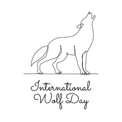 line art of International Wolf Day good for International Wolf Day celebrate. line art.
