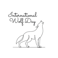 line art of International Wolf Day good for International Wolf Day celebrate. line art.