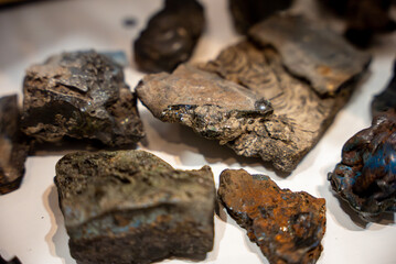 close up of raw ores