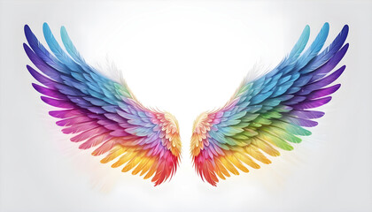 Beautiful colorful angel wings illustration
