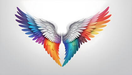 Beautiful colorful angel wings illustration
