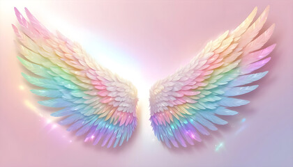 Beautiful colorful angel wings illustration
