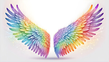 Obraz premium Beautiful colorful angel wings illustration 