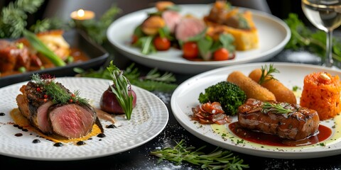 Private chefs create stunning fourcourse meals for a memorable dining experience. Concept Gourmet Dining Experience, Upscale Cuisine, Private Chef Service, Fine Dining, Culinary Delights
