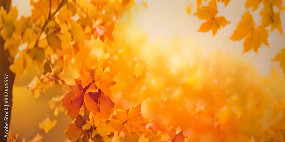 Canvas Prints Mid Yellow Autumn Background. 4K Video