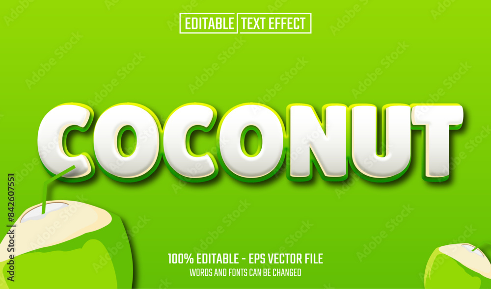 Canvas Prints coconut editable text effect