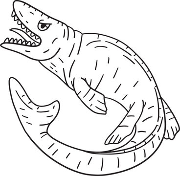 recommend clip art: Mosasaurus Dinosaur Isolated Coloring Page 