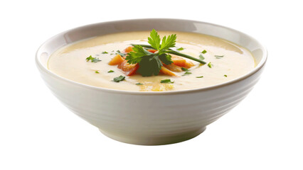 Creamy Clam Chowder Delight isolated on Transparent background.