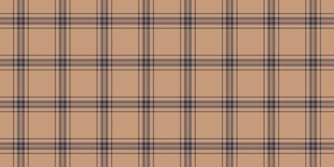 Oilcloth texture check seamless, father tartan background vector. Checked pattern fabric plaid textile in pastel and orange colors.