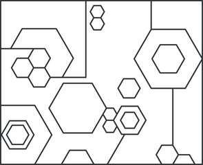 hexagon pattern black and white