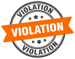 Fototapeta premium violation stamp. violation label on transparent background. round sign