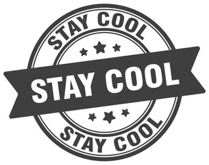 stay cool stamp. stay cool label on transparent background. round sign