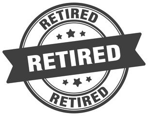 retired stamp. retired label on transparent background. round sign
