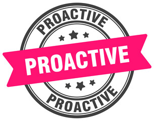 proactive stamp. proactive label on transparent background. round sign
