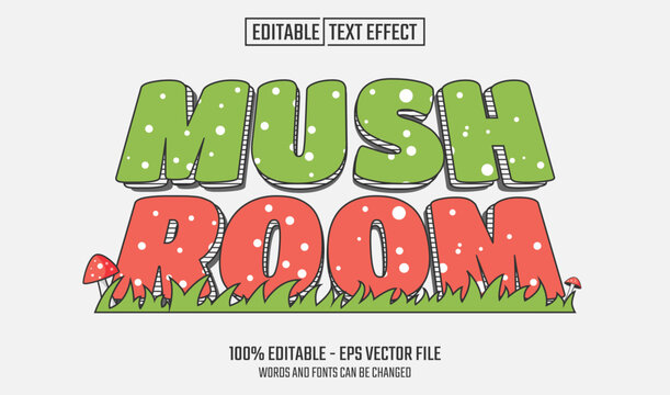 mushroom editable text effect