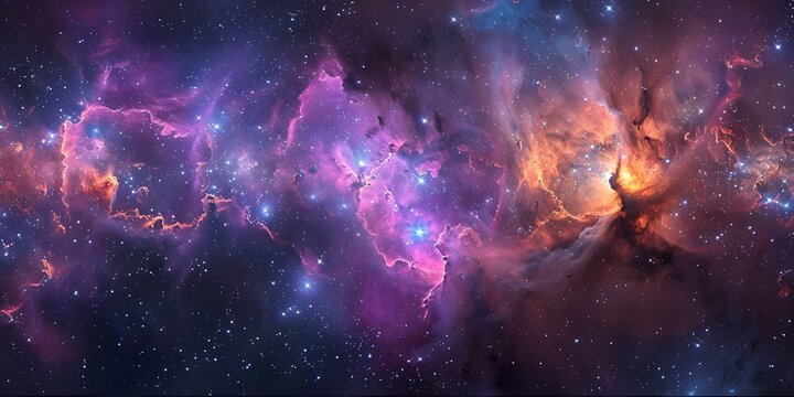360degree HDRI space nebula panorama in equirectangular projection. Concept Space Nebula, Equirectangular Projection, 360-Degree HDRI, Panoramic View