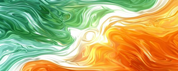Abstract Indian flag design with vibrant flowing waves, perfect for wallpaper and background