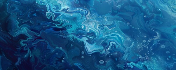 Fototapeta premium Abstract ocean depths design emulating marine patterns in blue and teal tones