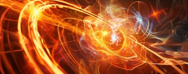 Fototapeta premium Abstract energy waves in motion capturing the essence of futuristic technology and nuclear fusion