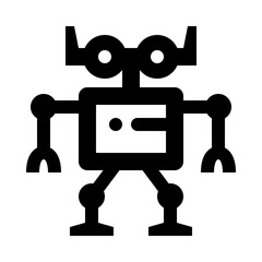 Humanoid Robot Line Icon