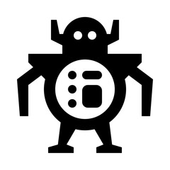 Humanoid Robot Line Icon