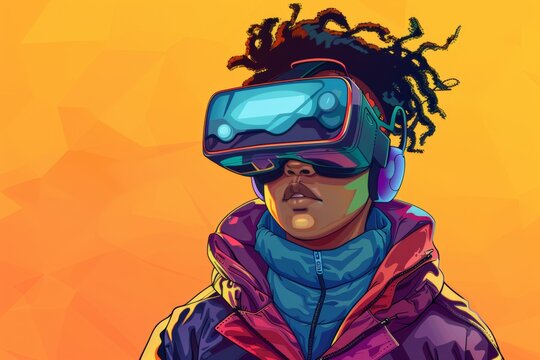 Young adult experiencing virtual reality