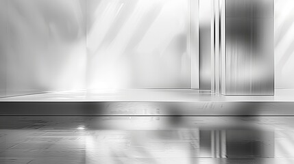 Obraz premium An ultra-modern silver and white metallic backdrop, conveying a sense of innovation and technology, ideal for a state-of-the-art laptop display