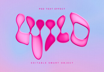 Pink Warped Metallic Text Effect Mockup