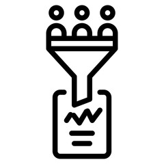 Sales conversion icon symbol sign from modern sale collection in line style for mobile concept and web apps design. Business and marketing related vector line icon.