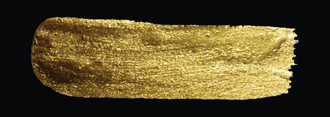 Golden paint brush stroke. vector gold paint stroke stain set. gold glittering design art brush stroke isolated textured illustration on transparent background.