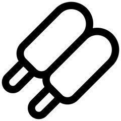 Double popsicle. Editable stroke vector icon.