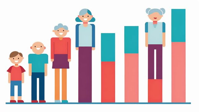 A bar chart comparing the demographics of eligible voters and actual voter turnout in different age groups.. 2d flat cartoon