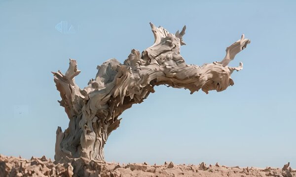 The dried bones of a dead saguaro against a pale blue sky 4K Video