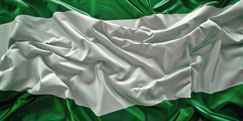 The Green and White: The Flag of Nigeria as a Symbol of Agriculture and Peace - Visualize the flag of Nigeria with its green and white stripes, symbolizing the country's agricultural wealth