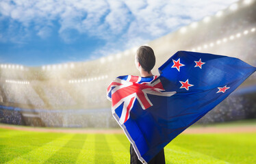 New Zealand team supporter on stadium.