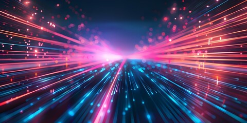 Futuristic cyberpunkthemed neon wallpaper for computer backgrounds and digital displays. Concept Neon Cyberpunk Wallpaper, Futuristic Digital Display, Computer Background, Tech Theme, Vibrant Design