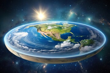 flat earth planet in outer space © Jason