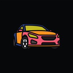 Fototapeta premium Original vector illustration. A passenger car. A contour icon.