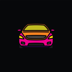 Original vector illustration. A passenger car. A contour icon.