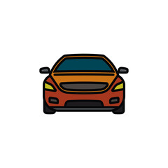 Original vector illustration. A passenger car. A contour icon.