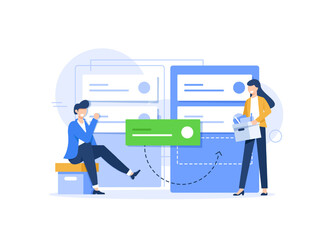 Month planning,to do list,time management,Plan fulfilled, task completed. Flat concept vector illustration