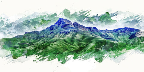 The Mountain: The Flag of Lesotho as a Symbol of Independence and Freedom - Picture the flag of Lesotho with its mountain, symbolizing independence, freedom, and the country's mountainous terrain. 