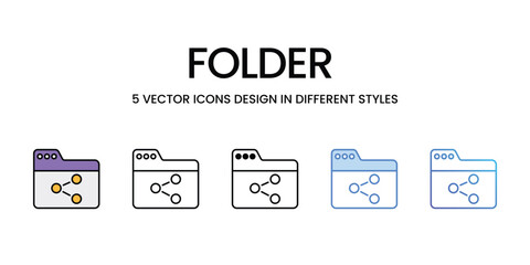 Folder icons vector set stock illustration.