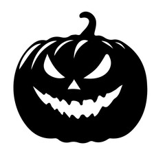 Creepy Halloween Pumpkin Silhouette Vector