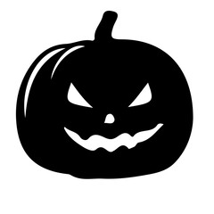 Creepy Halloween Pumpkin Silhouette Vector