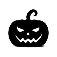 Creepy Halloween Pumpkin Silhouette Vector