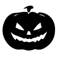 Creepy Halloween Pumpkin Silhouette Vector