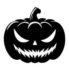 Creepy Halloween Pumpkin Silhouette Vector