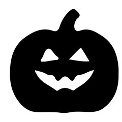 Creepy Halloween Pumpkin Silhouette Vector